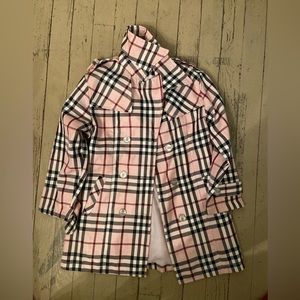 Burberry London Diamond Quilted Jacket Nova Check Coat Girls kids pink Size XL